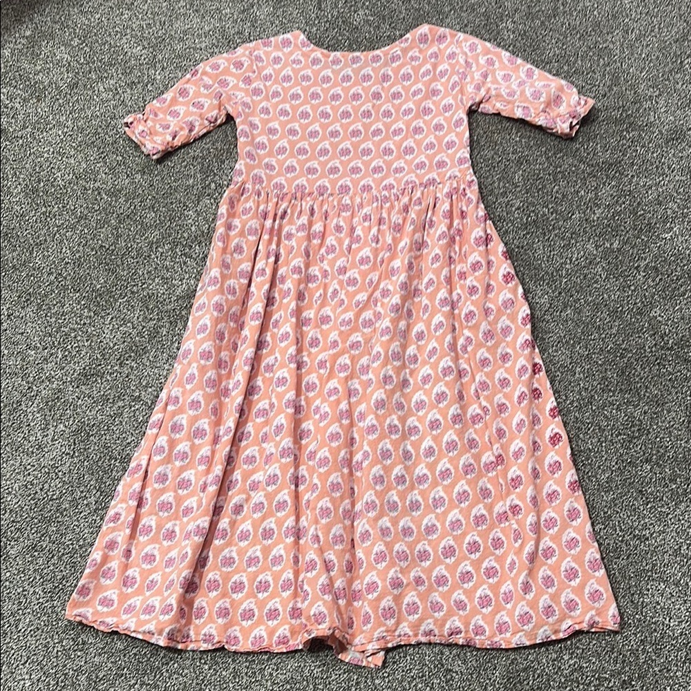 Peasant Pink and White Patterned Dress - marked EU size 40 - fits like a 6/8 Med - Picture 10 of 10